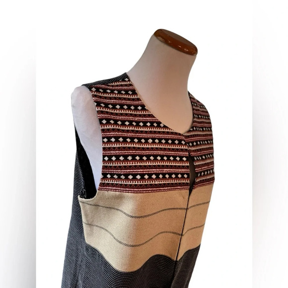 Sanctuary “Summer in the City” Colorblock Patchwork Tunic Vest Slits Open Front - Picture 5 of 7